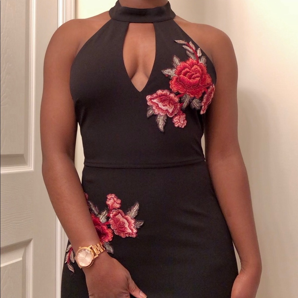 Black Dress with Roses